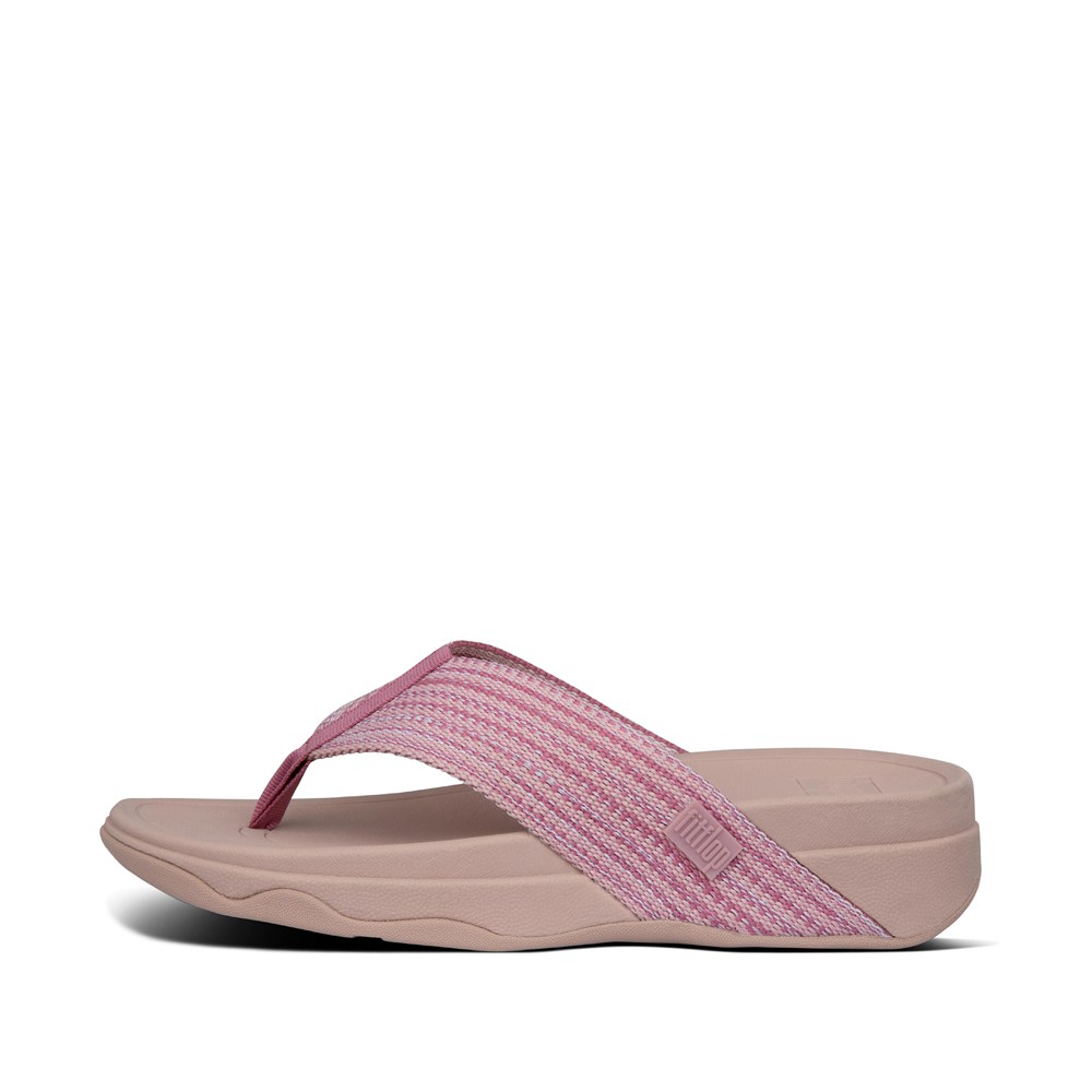 Fitflop Womens Sandals Pink - Surfa Toe-post - 42CZNBDMK